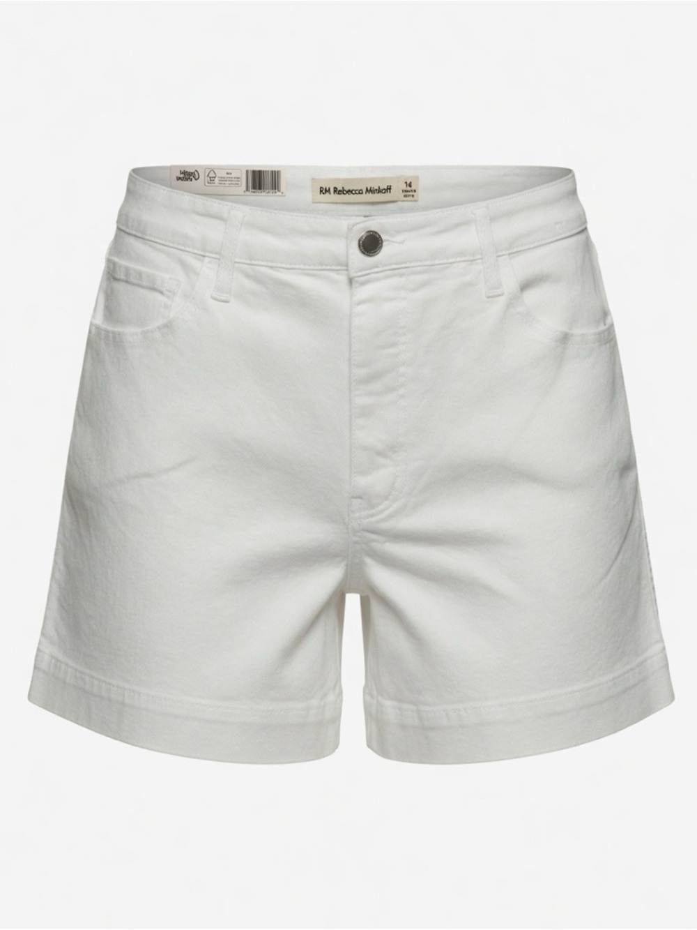 Rebecca Minkoff 90’s High Rise White Denim Shorts - Size 14 - NWT